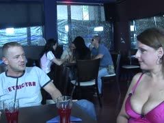 Public sex in a restaurant